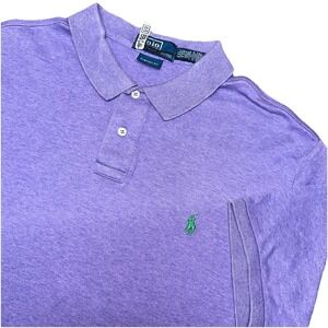 Vintage Polo Ralph Lauren Custom Fit Purple Button Short Sleeve‎ Shirt Men's XXL